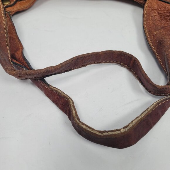 VTG Fossil Women's Brown Leather Floral Embossed Shoulder Bag - Picture 10 of 12